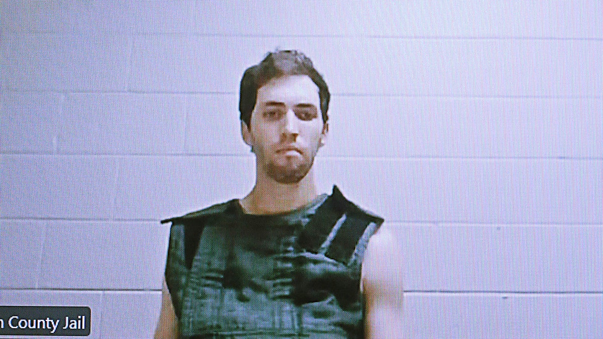 Tyler Robinson on camera at his first court hearing.