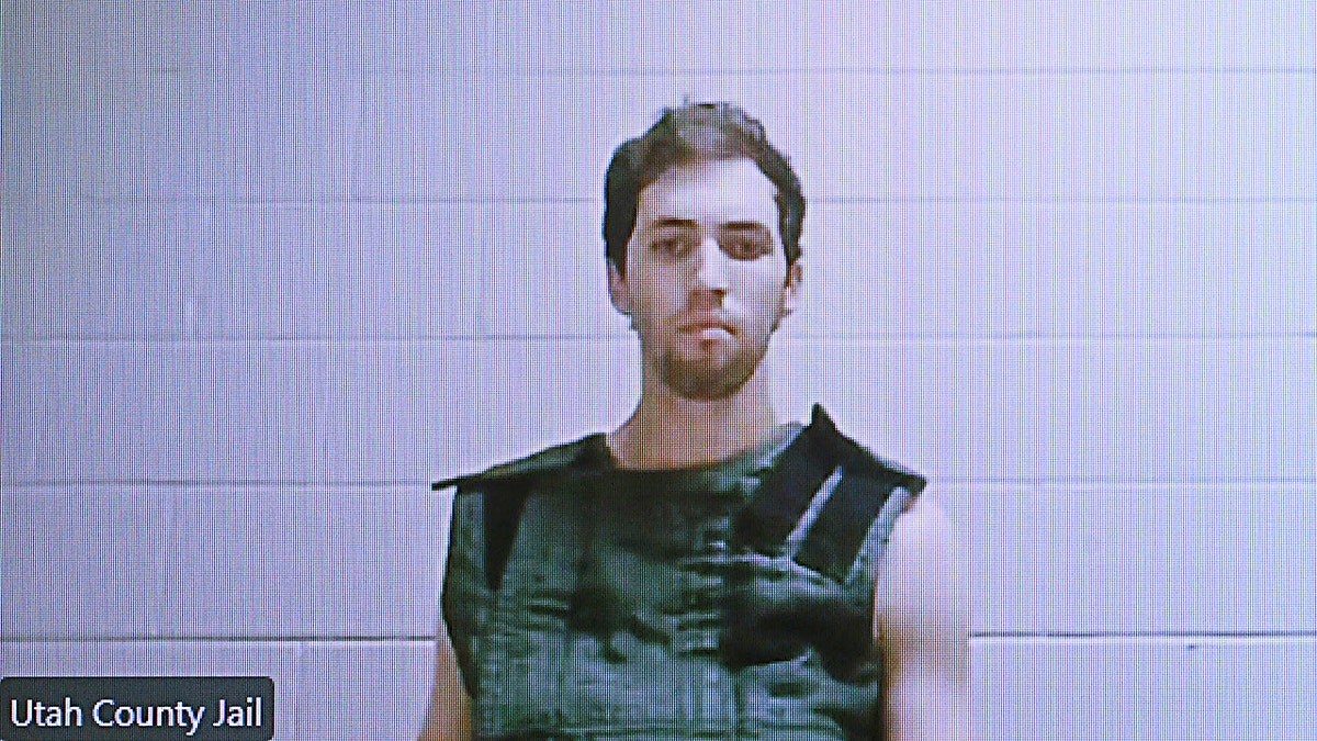 Tyler Robinson on camera at his first court hearing.