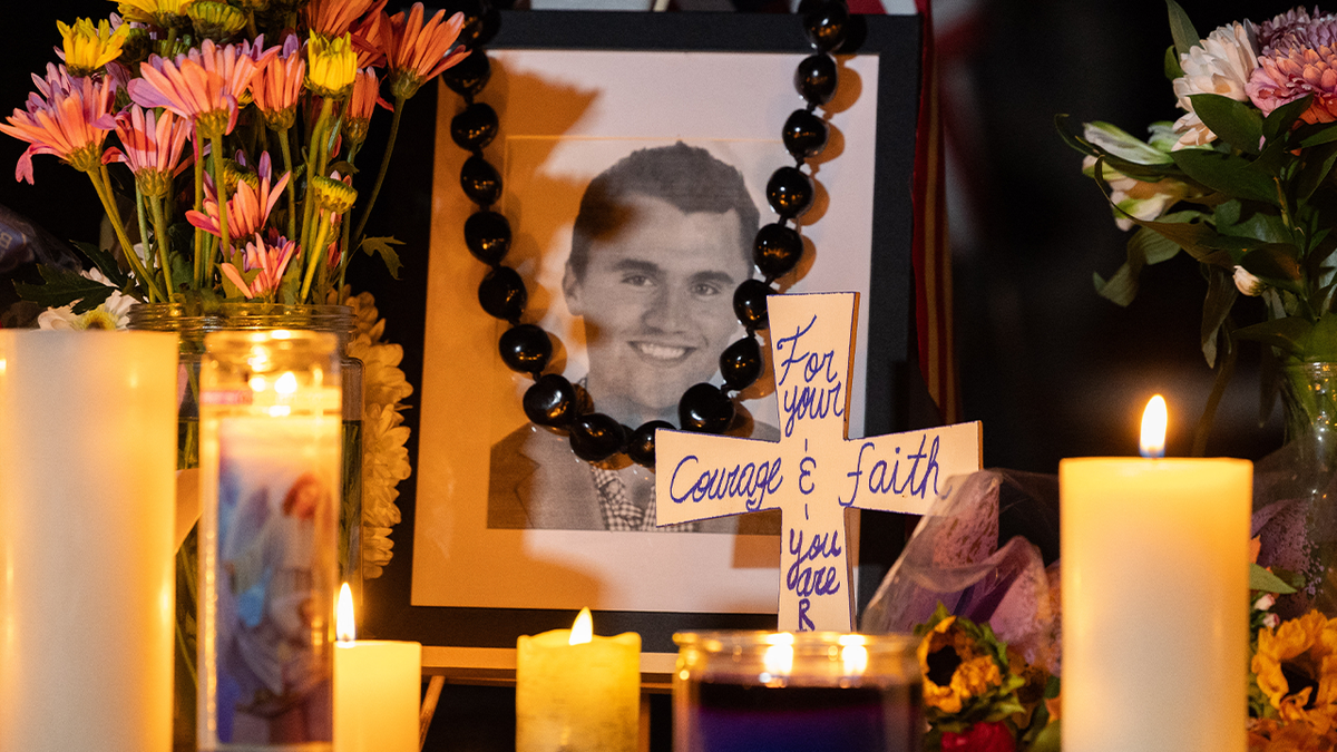 Charlie Kirk vigil, including photo of TPUSA founder