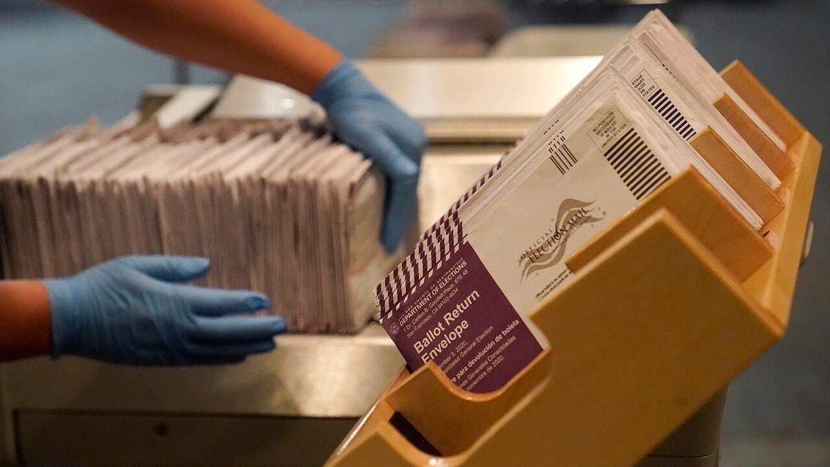Ballots at a voting center