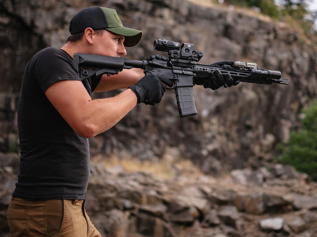 Springfield Armory Redesigned SAINT Victor shooting