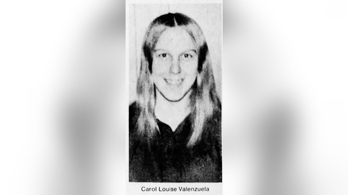 A black and white photo of Carole Valenzuela.