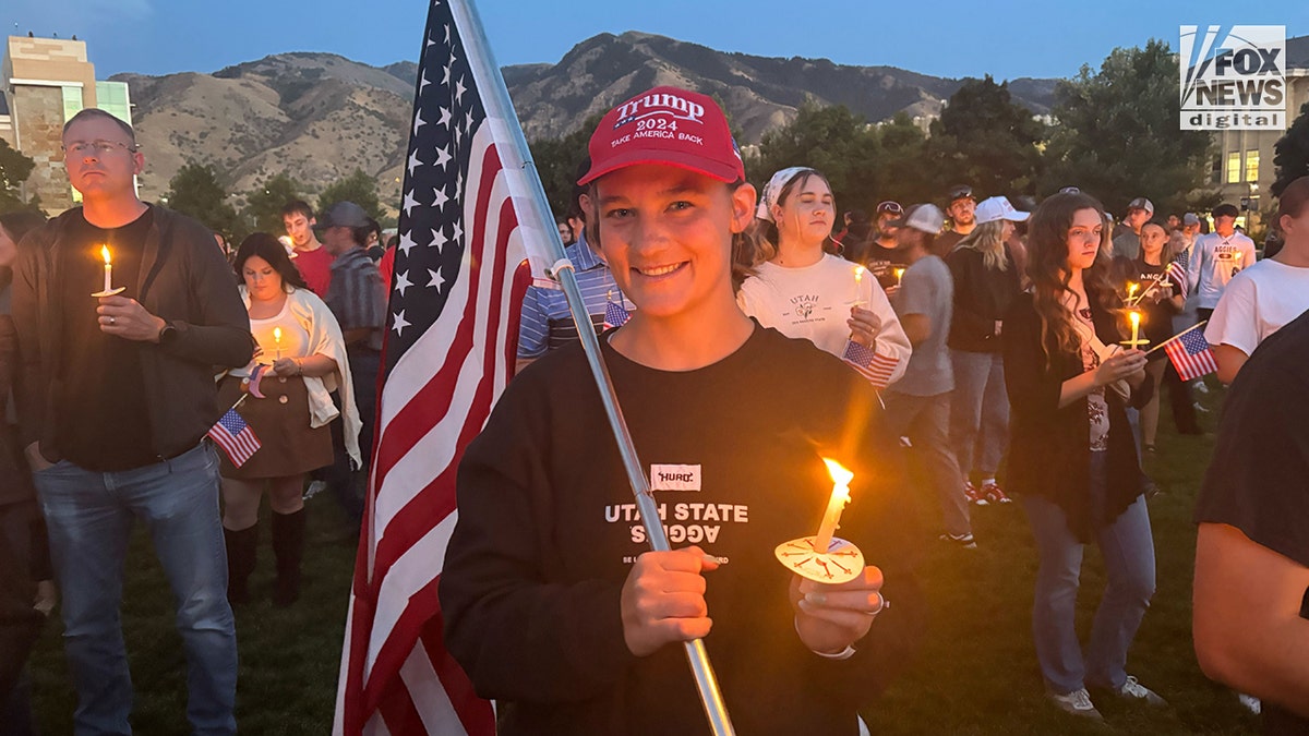 A vigil for Charlie Kirk at Utah State University