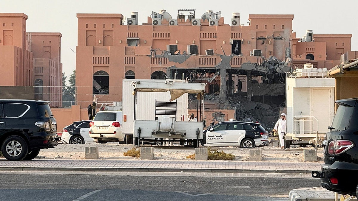 Damaged building in Doha, Qatar