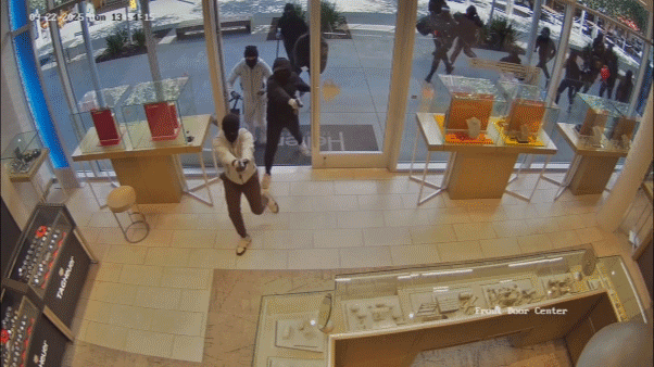 Brazen blue state jewelry store heist caught on camera as armed mob makes off with M in merchandise: police