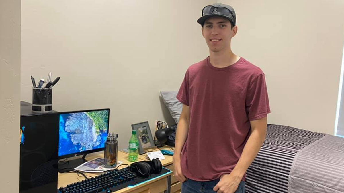 Tyler Robinson in dorm room