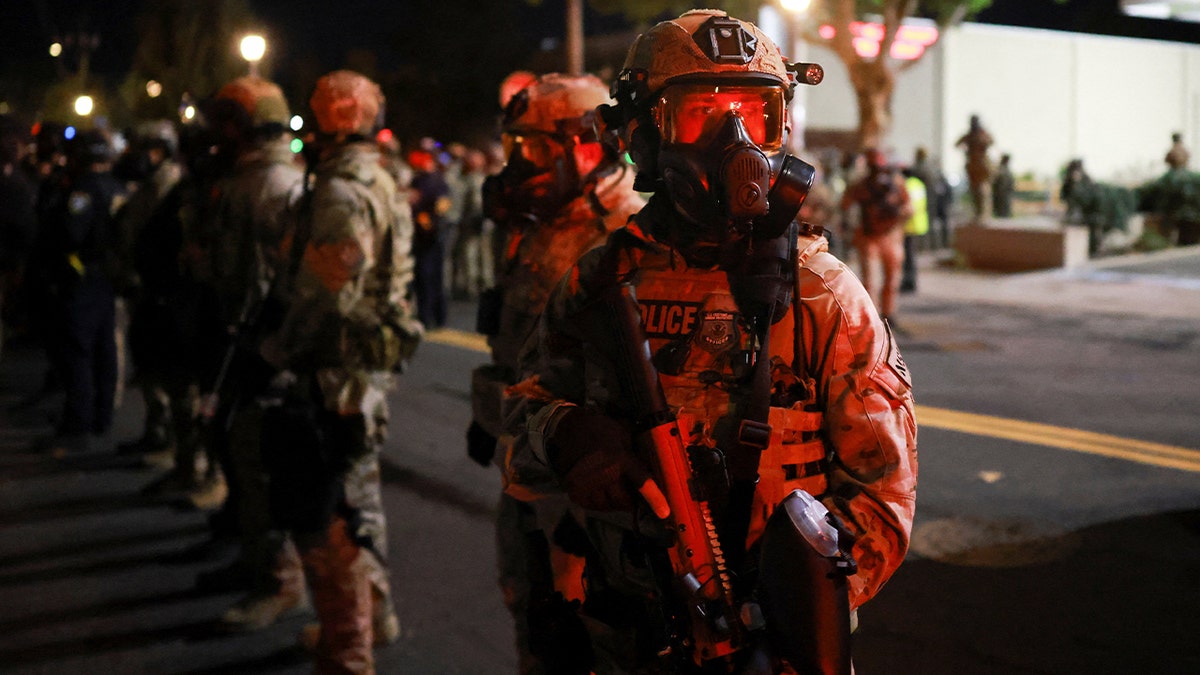 Law enforcement in Portland during anti-ICE riot