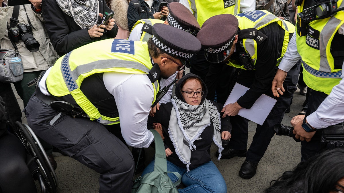 Pro-Palestine protester arrested in London