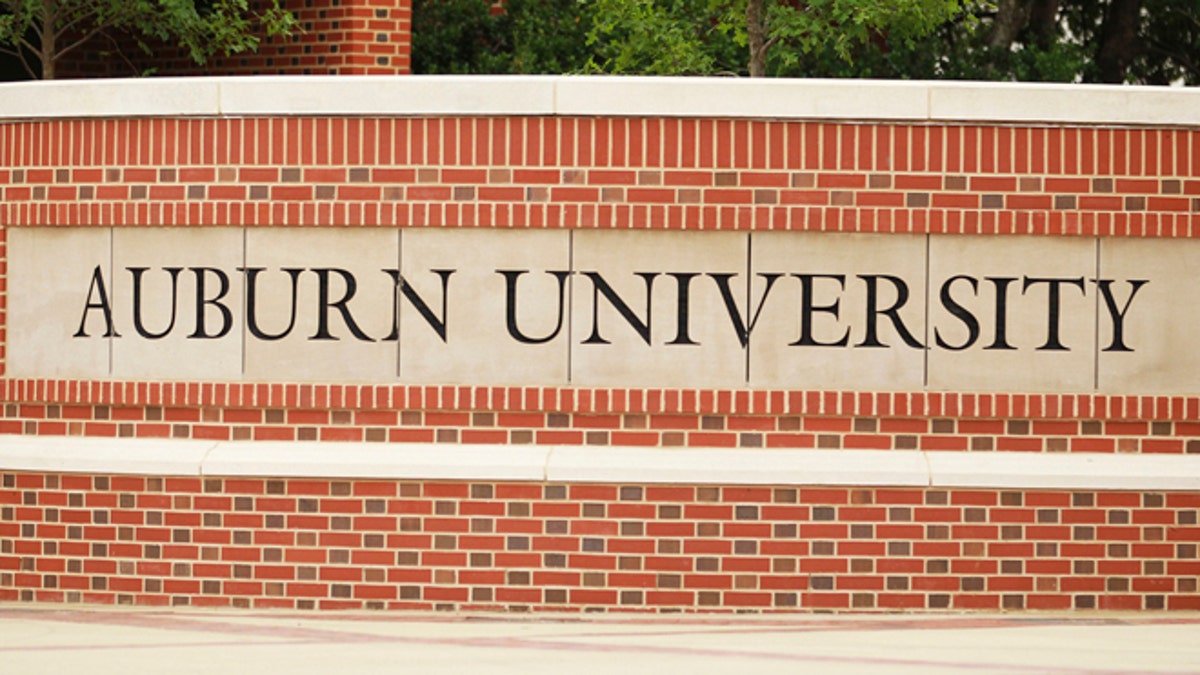 FILE: A sign shows the entrance to Auburn University in Auburn, Alabama