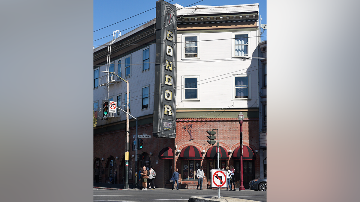 View of historic Condor Club in San Francisco, CA