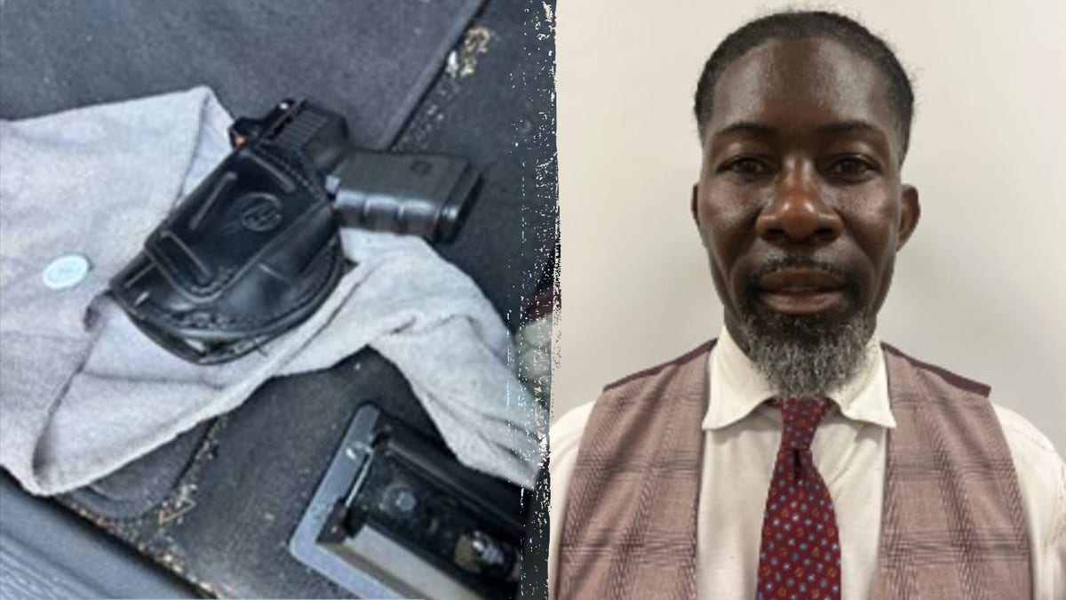 Ian Roberts and an image of a handgun