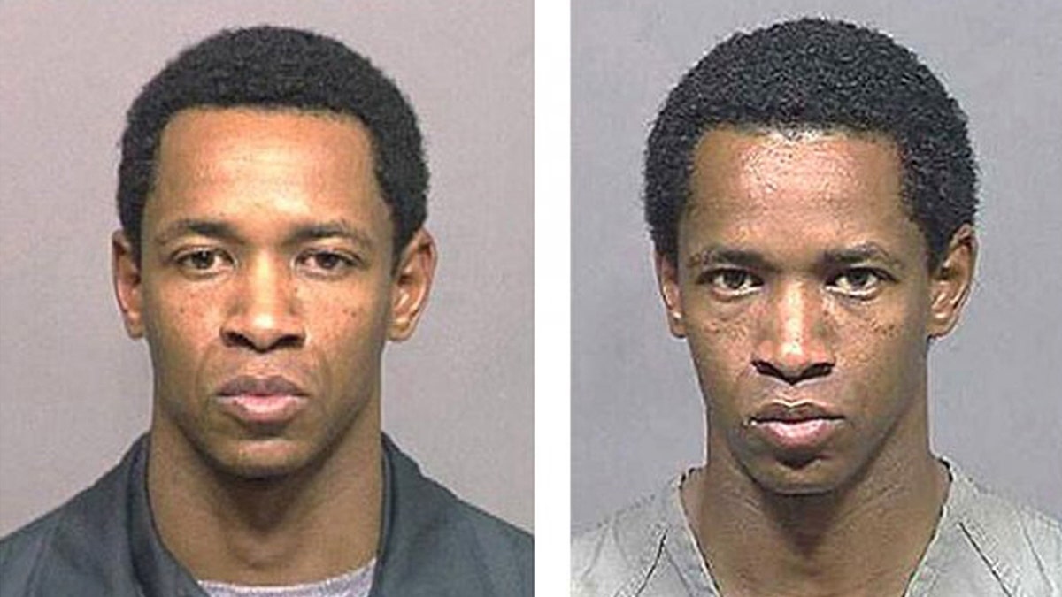 Side by side mugshot photos of John Allen Muhammad.