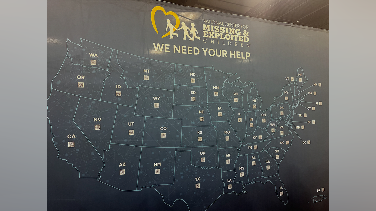 NCMEC map of children missing in the U.S.
