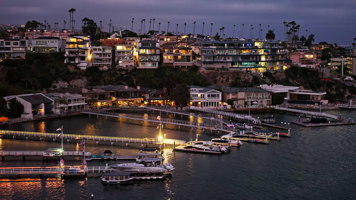 Newport Beach at night