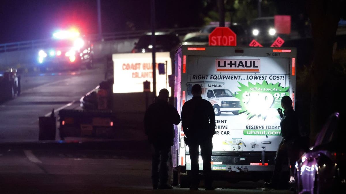 Police inspect U-Haul truck near Coast Guard Island Alameda after shooting incident