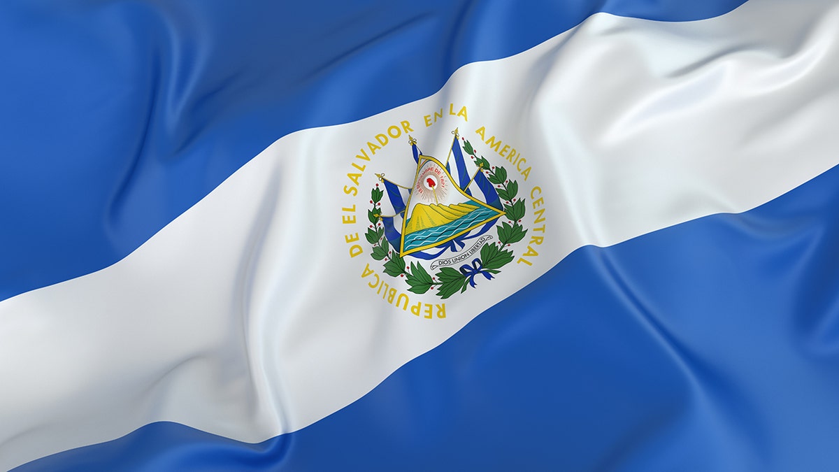 A graphic of El Salvador's flag