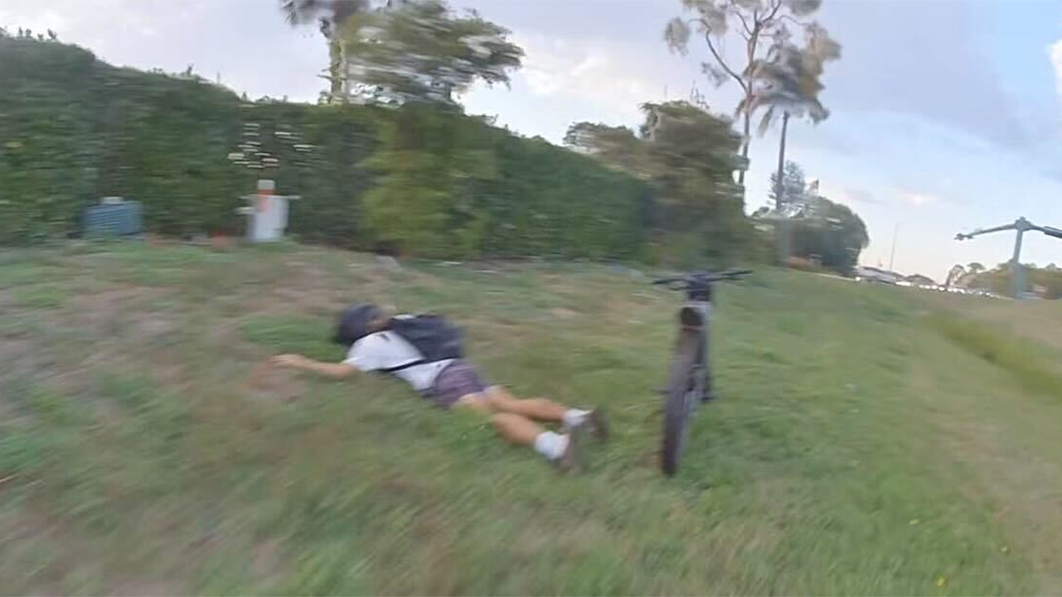 Kyle Vincent Siemon lying face down before his arrest