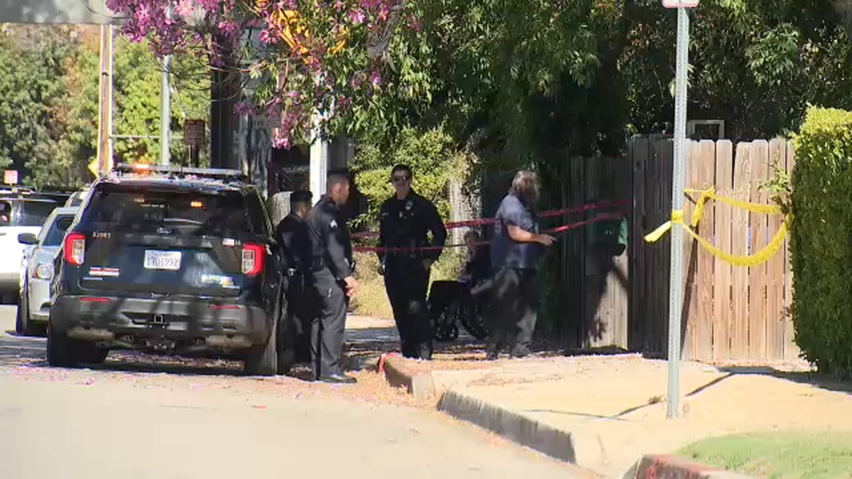 Police and crime scene tape near the scene