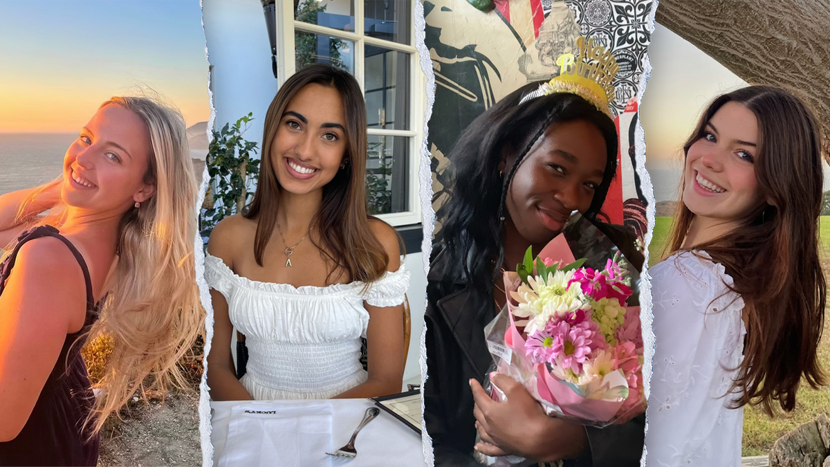 A combination image showing the Pepperdine student victims, from left: Peyton Stewart Asha Weir, Deslyn Williams and Niamh Rolston.