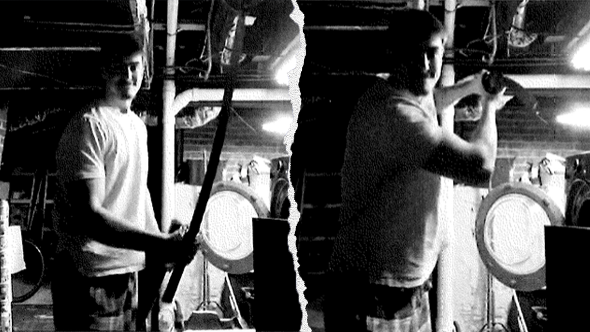 A black and white combination image allegedly shows Milo Sedarat posing with swords