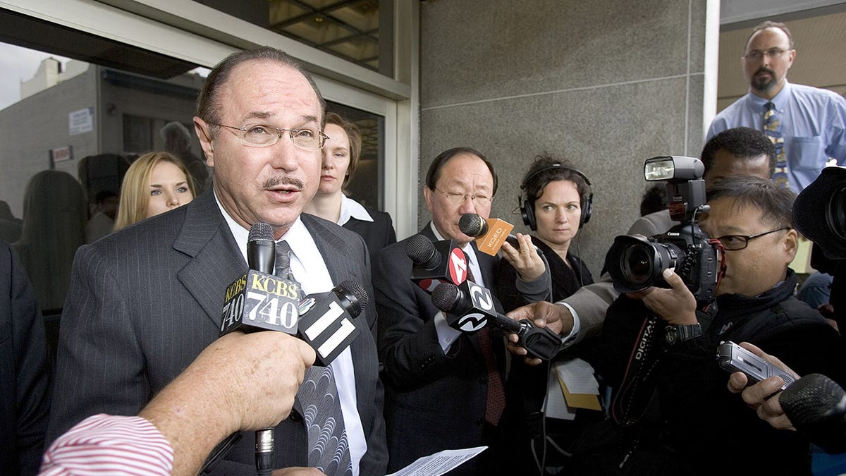 Victor Conte takes questions from reporters