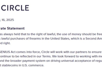 Will You Buy Your Next Gun With Crypto? Circle Says Yes After Policy U-Turn