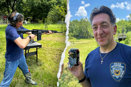 British man says he was arrested after posting photos holding guns during July 4 trip to Florida