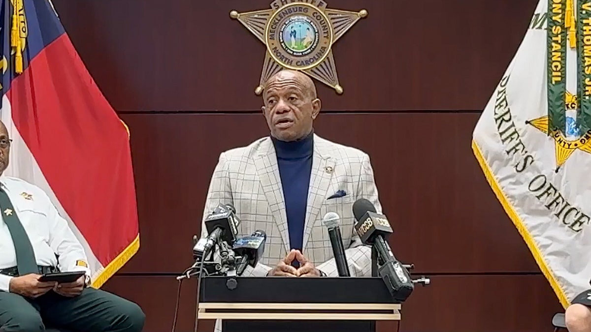 Sheriff Garry McFadden speaking at a press conference