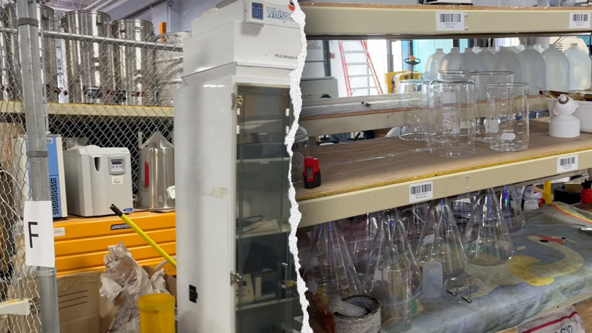 Tools used to manufacture the substances were photographed by authorities.