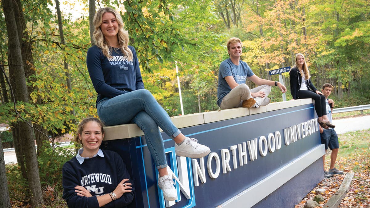 northwood university sitting on school sign