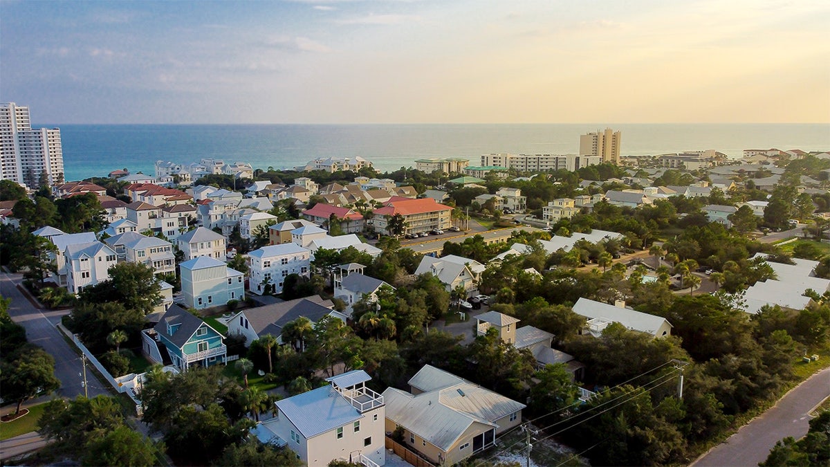 Gulf Coast town in Florida with condos, hotels and rental homes