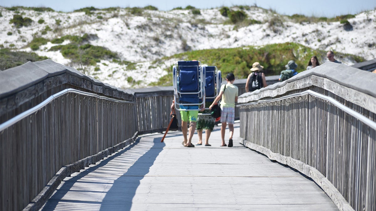 White sand beach in Santa Rosa Beach in Florida.