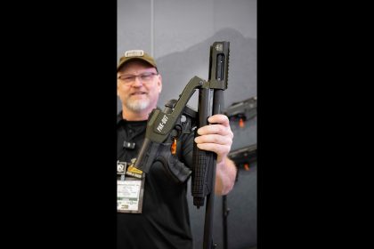 A foldable pump-action shotgun!