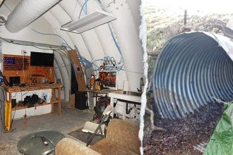 California man arrested after fortified underground bunker found with weapons cache