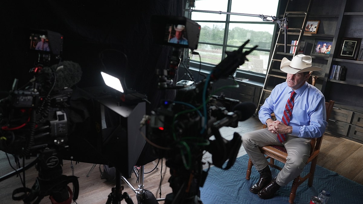 James Holland being filmed for his series.