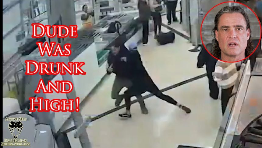 Brave Traveler Fights Man Trying To Dodge Security Checkpoint!