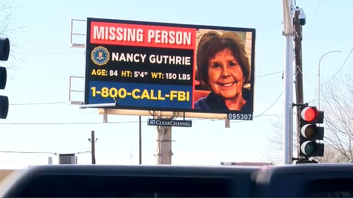 Nancy Guthrie billboard in in Albuquerque, New Mexico