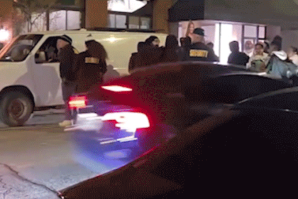 Car barrels into crowd outside California bar, gunfire erupts in chaotic scene caught on video