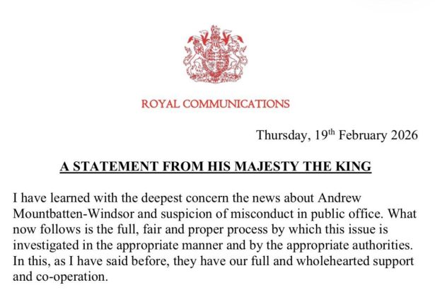 “Law Must Take Its Course”: King Charles Responds To Arrest Of Former Prince Andrew