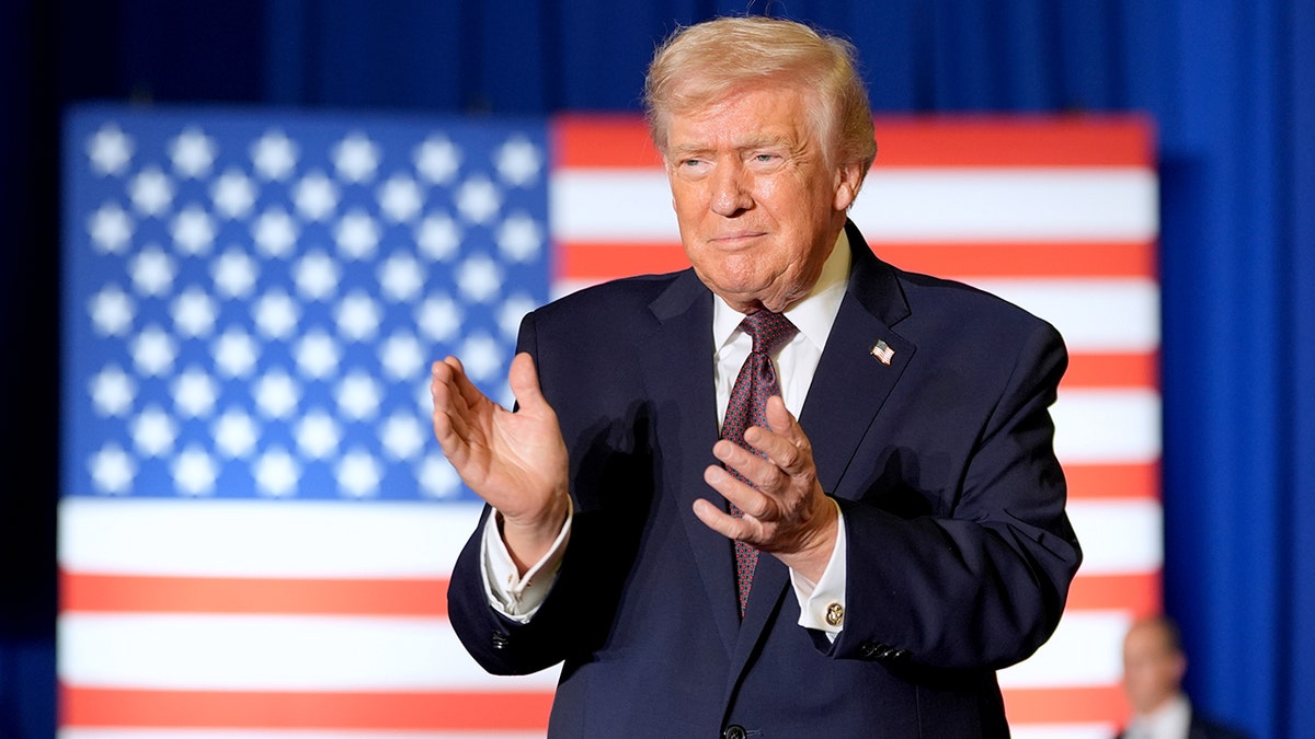 Donald Trump arrives at North Carolina rally