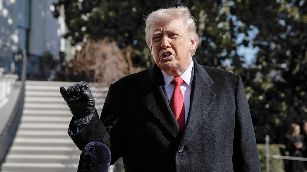 President Donald Trump spoke with reporters on Friday, Feb. 13, 2026, about the disappearance of Nancy Guthrie.