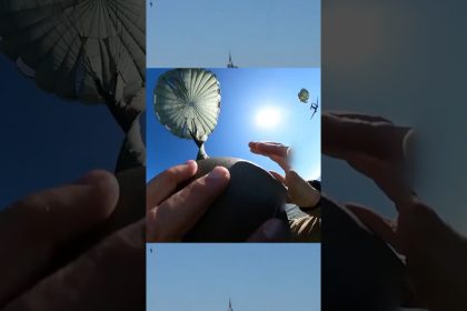 Parachuting into NORMANDY for D-DAY 80TH ANNIVERSARY #ww2 #normandy #parachute #shorts #military