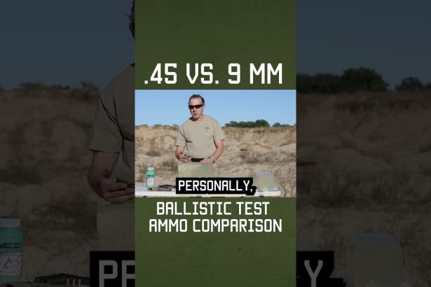 .45 vs. 9 mm Ballistic Test Ammo Comparison #shorts #training #military