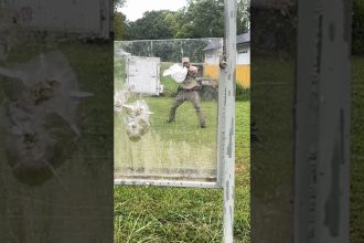 Testing Bullet-Proof Glass #shorts #military #tips #youtubeshorts