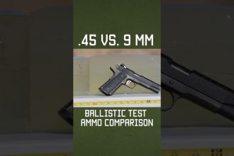 .45 vs. 9 mm Ballistic Test Comparison #shorts #specialforces #military #training