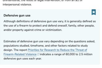 CDC Puts Defensive Gun Use Back on Its Website: 60,000 to 2.5 Million Times a Year