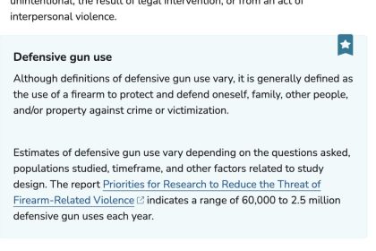 CDC Puts Defensive Gun Use Back on Its Website: 60,000 to 2.5 Million Times a Year