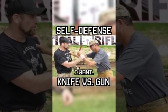 SELF DEFENSE: KNIFE VS GUN # #military #militaryeverything #lawenforcement  #tips  #specialforces