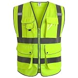 JKSafety Safety Vest for Men Women Reflective Hi Vis JK150 Yellow L