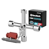 DURATECH 4 Way Sillcock Key with Bit, 1-Pack, for Valve, Faucet, Spigots